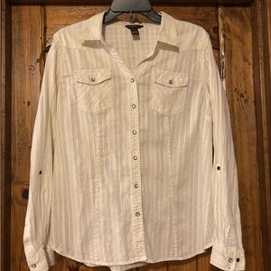 Bit & Bridle Men's Cream Casual Button Down Shirt